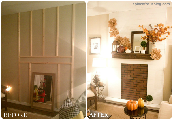 DIY Faux Brick Fireplace Surround  One Room Challenge: Week Three — mel  makes a mess