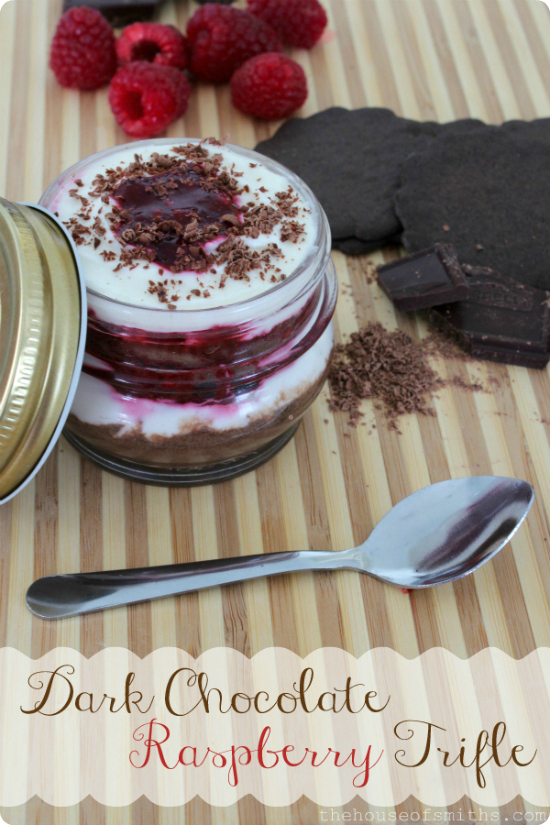 Mason Jar Ideas + Dark Chocolate Raspberry Trifle Recipe